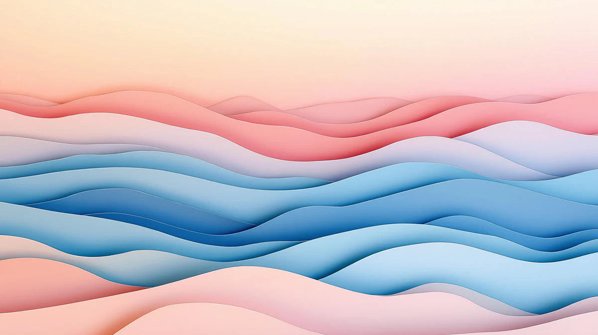 Gradient Wave Various Colors (Pink, Blue, etc.) of Gradient Waves for a living room Mural Wallpaper - room preview 02