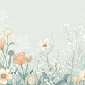 Floral Wallpaper in Bedroom Various Colors (Pink, Yellow, etc.) of Flowers Mural Wallpaper - room preview 02