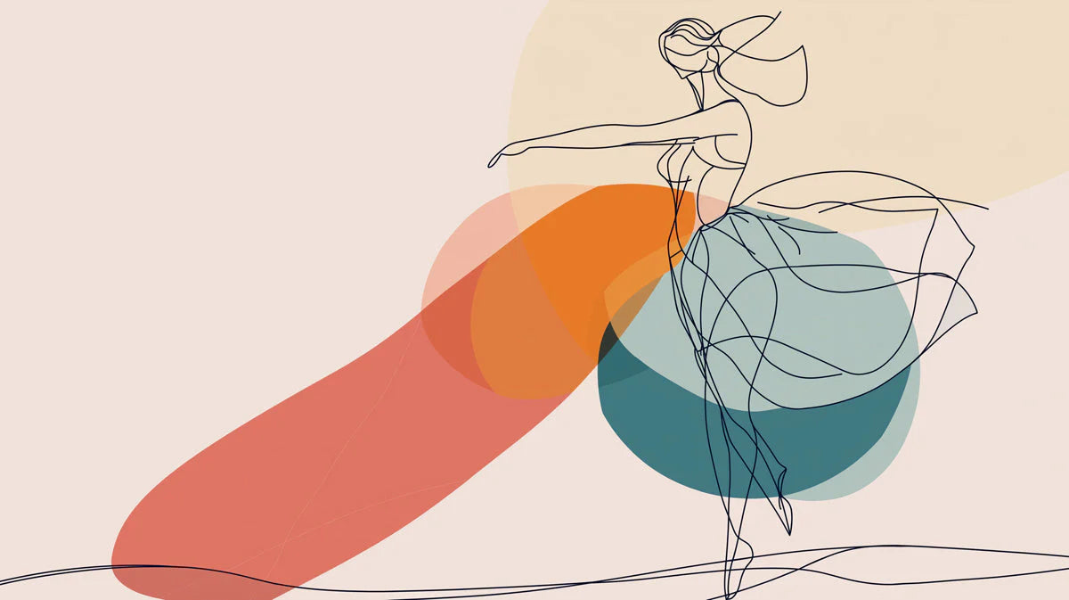 Abstract Dancer Wallpaper for a living room Various Colors (Orange, Green, etc.) of Dancer Mural Wallpaper - room preview 02
