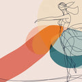 Abstract Dancer Wallpaper for a living room Various Colors (Orange, Green, etc.) of Dancer Mural Wallpaper - room preview 02