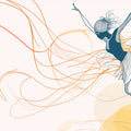 Abstract Dancer Wallpaper for a commercial space Various Colors (Orange, Green, etc.) of Dancer Mural Wallpaper - room preview 02