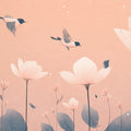 Bird and Floral Wallpape for a living room Various Colors (Pink, Blue, etc.) of Birds Mural Wallpaper - room preview 02