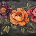 Large Floral Various Colors (Purple, Orange, etc.) of Large Flowers Mural Wallpaper - room preview 02