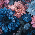 Blue and Pink Floral Mural Wallpaper Various Colors (Blue, Pink, etc.) of Romantic Flowers Mural Wallpaper - room preview 02