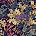 Floral and Leaf Various Colors (Blue, Purple, etc.) of Flowers and Leaves Mural Wallpaper - room preview 02