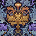 Floral and Leaf Various Colors (Blue, Purple, etc.) of Flowers and Leaves Mural Wallpaper - room preview 02