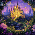 Castle and Garden Various Colors (Green, Purple, etc.) of Castle and Garden Mural Wallpaper - room preview 02