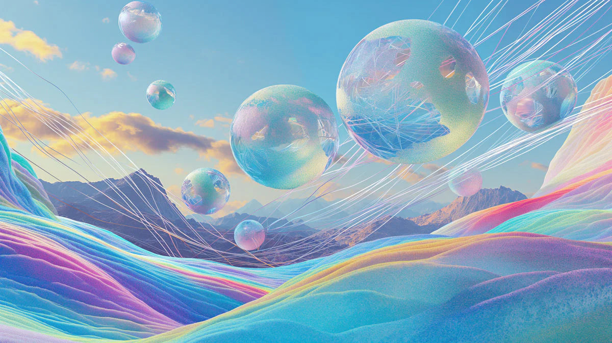 Futuristic Bubbles Mural Wallpaper in Office Various Colors (Blue, Purple, etc.) of Bubbles Mural Wallpaper - room preview 02