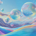 Futuristic Bubbles Mural Wallpaper in Office Various Colors (Blue, Purple, etc.) of Bubbles Mural Wallpaper - room preview 02
