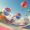 Futuristic Bubbles Mural Wallpaper in Office Various Colors (Blue, Purple, etc.) of Bubbles Mural Wallpaper - room preview 02