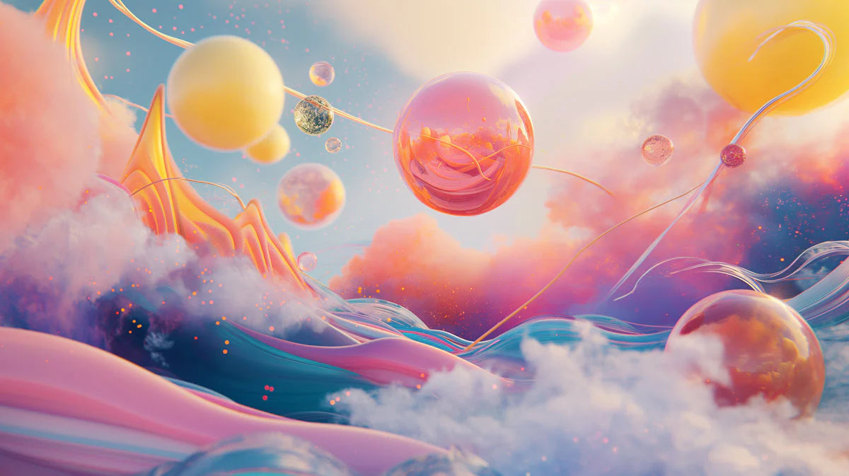 Futuristic Bubbles Mural Wallpaper in Office Various Colors (Blue, Purple, etc.) of Bubbles Mural Wallpaper - room preview 02