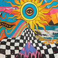 Abstract Sun and Waves Mural Wallpaper in Office Various Colors (Black, Red, etc.) Sun and Eyes Mural Wallpaper - room preview 02