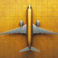 Golden Airplane Mural Wallpaper in Office Various Colors (Gold, Brown, etc.) of Golden Airplane Mural Wallpaper - room preview 02