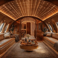 Private Jet Interior Mural Wallpaper — Opulent Metallic Design Mural Wallpaper - room preview 02