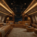 Private Jet Cabin Mural Wallpaper — Sophisticated Metallic Gold Mural Wallpaper - room preview 02