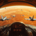 Spaceship Cockpit View Mural Wallpaper — Sci-Fi Adventure Design Mural Wallpaper - room preview 02