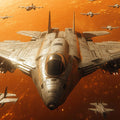 Futuristic Fighter Jet Mural Wallpaper — Cinematic Space Action Mural Wallpaper - room preview 02