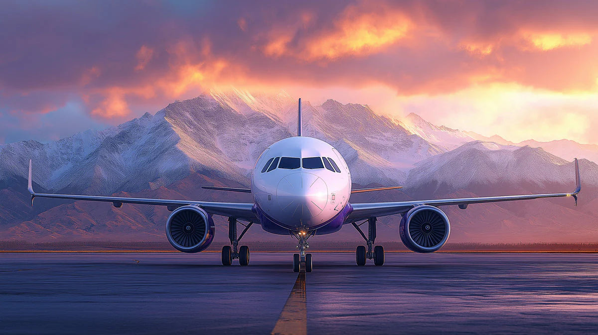Aviation Sunset Mountain Peak Mural Wallpaper — Cinematic Decor Mural Wallpaper - room preview 02