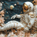 Astronaut and Floral Nebula Mural Wallpaper — Whimsical Decor Mural Wallpaper - room preview 02