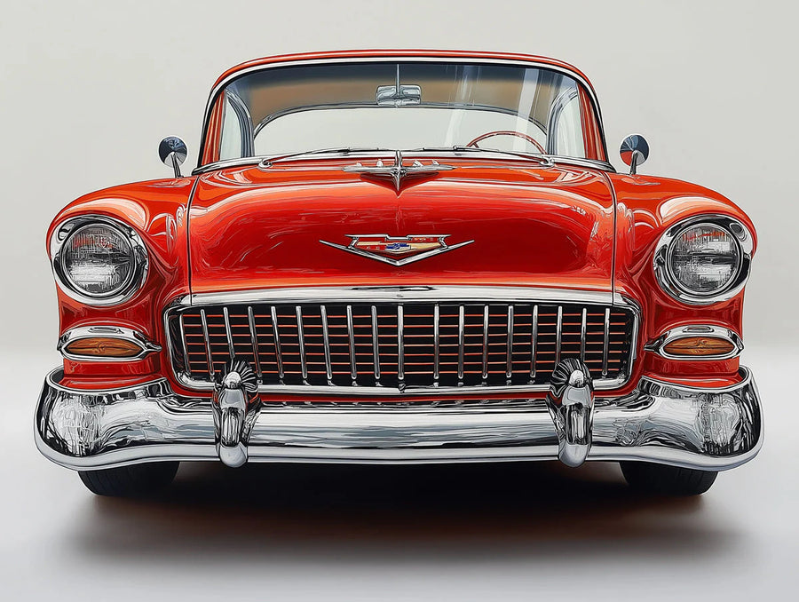 Klassische Vintage Rote Auto Fototapete – Fototapete im Retro-Automotive-Stil printable artwork