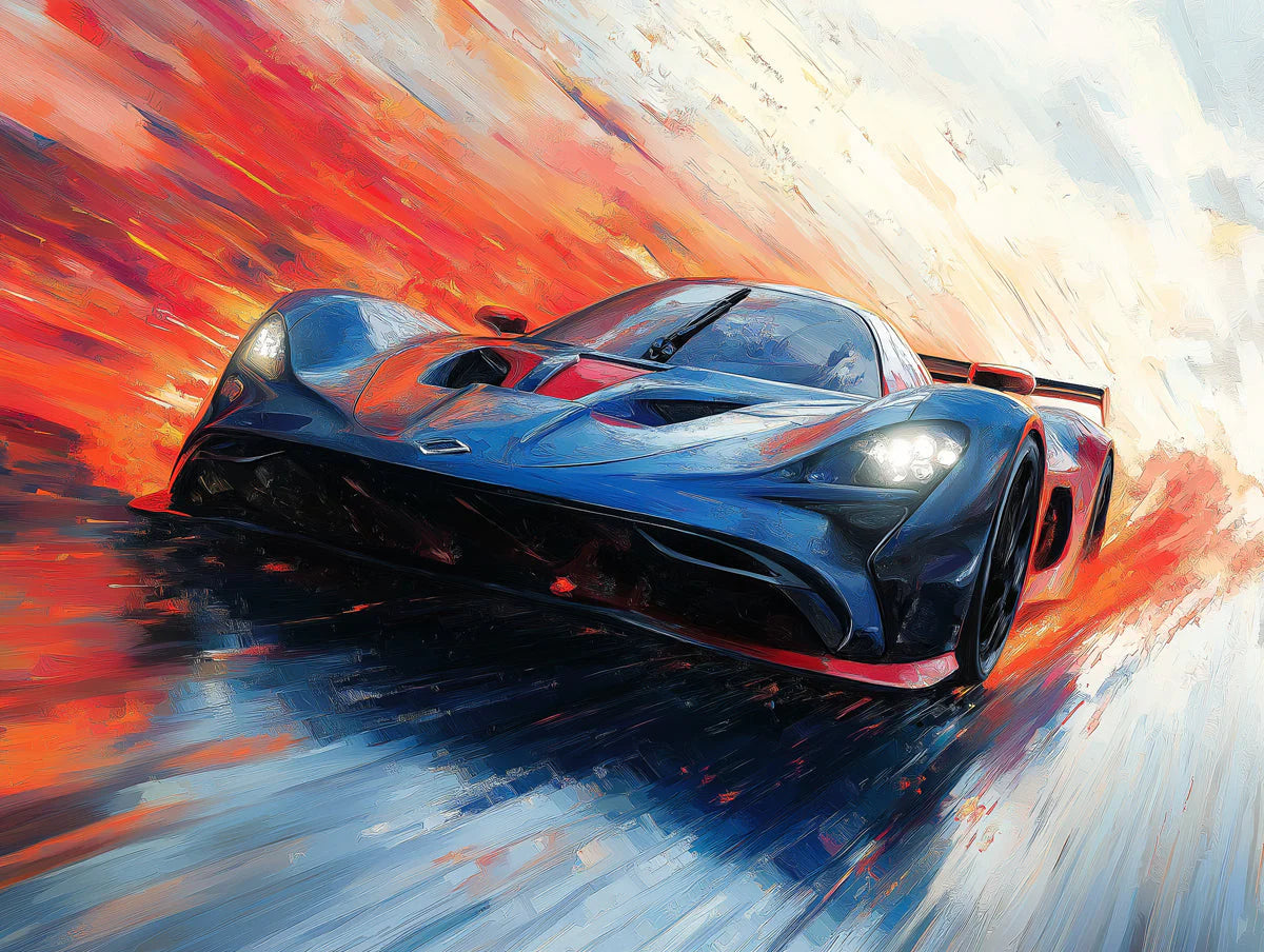 Racing Car Motion Mural Wallpaper — Dynamic Artistic Design Mural Wallpaper - room preview 02