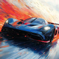 Racing Car Motion Mural Wallpaper — Dynamic Artistic Design Mural Wallpaper - room preview 02