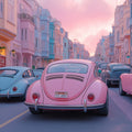 Vintage Pastel Paris Street Mural Wallpaper — Whimsical City Scene Mural Wallpaper - room preview 02