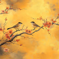 Sun-Drenched Blossom and Bird Mural Wallpaper — Traditional Art Mural Wallpaper - room preview 02