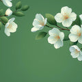 White Blossom Branch Mural Wallpaper — Botanical Nature Design Mural Wallpaper - room preview 02