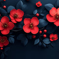 Crimson Blossom Mural Wallpaper — Moody Floral Wall Art Mural Wallpaper - room preview 02