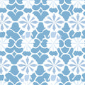 Blue and White Floral Damask Mural Wallpaper — Classic Pattern Mural Wallpaper - room preview 02