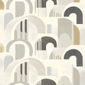 Abstract Geometric Arches Mural Wallpaper — Neutral Minimalist Mural Wallpaper - room preview 02