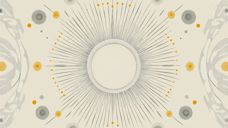 Mid Century Wallpaper Mural – Retro Wall Mural – Sunburst Radiance — Modern Mid-Century Motif printable artwork