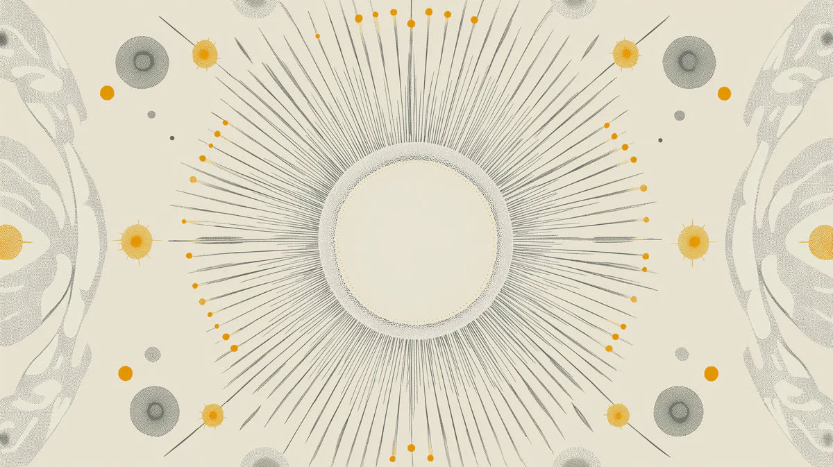Sunburst Radiance Mural Wallpaper — Modern Mid-Century Motif Mural Wallpaper - room preview 02
