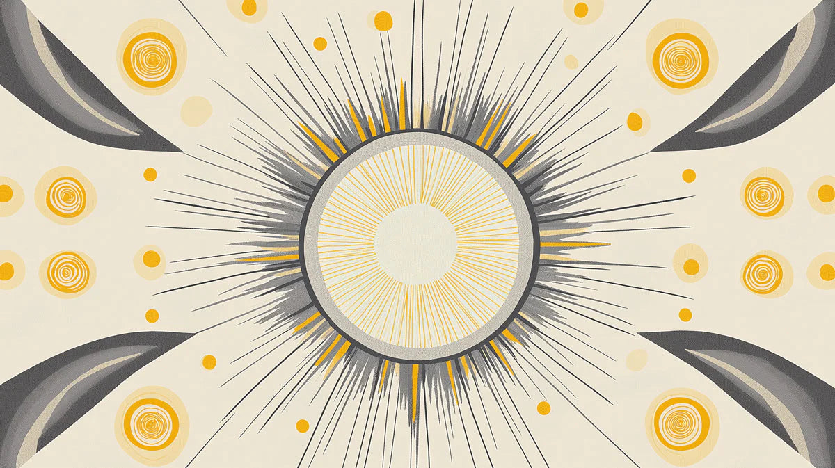 Sunburst Geometric Mural Wallpaper — Mid-Century Modern Art Mural Wallpaper - room preview 02