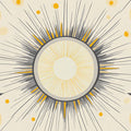Sunburst Geometric Mural Wallpaper — Mid-Century Modern Art Mural Wallpaper - room preview 02