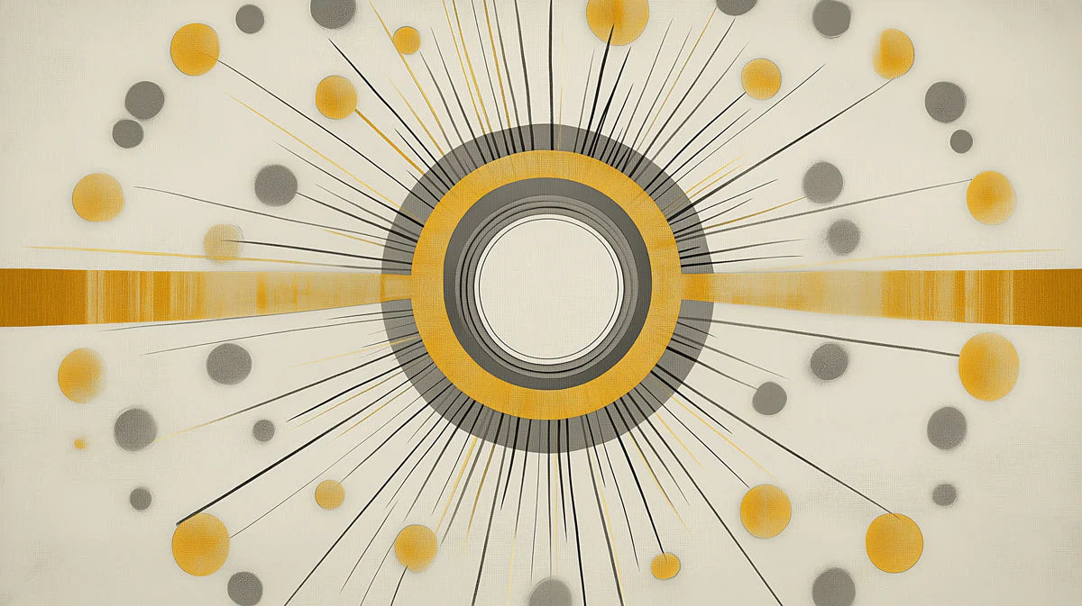 Sunburst Radiance Mural Wallpaper — Mid-Century Modern Art Mural Wallpaper - room preview 02