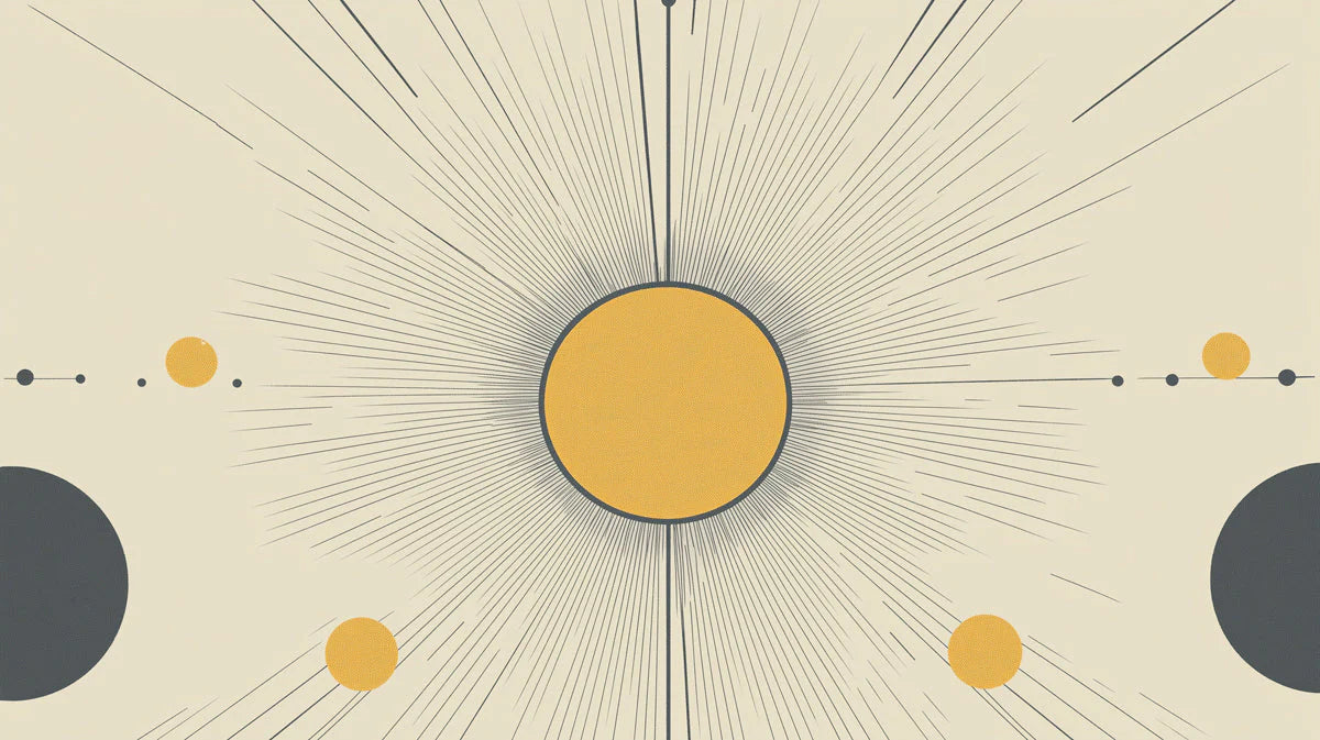 Sunburst Minimalist Mural Wallpaper — Mid-Century Geometric Style Mural Wallpaper - room preview 02