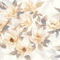 Minimalist Peony Garden Mural Wallpaper in Soft Neutral Tones Mural Wallpaper - room preview 02