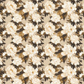 Vintage Peony Botanical Mural Wallpaper — Warm Neutral Floral Mural Wallpaper - room preview 02