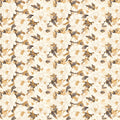 Vintage Botanical Floral Mural Wallpaper — Soft Ochre and Cream Mural Wallpaper - room preview 02