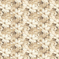 Minimalist Botanical Mural Wallpaper — Cream and Toffee Floral Mural Wallpaper - room preview 02