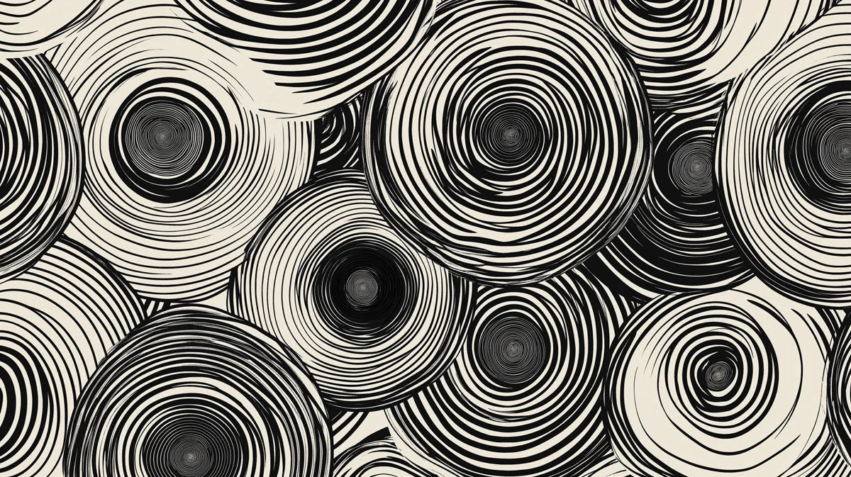 Circular - Patterned Wallpaper in Bedroom Mural Wallpaper - room preview 02