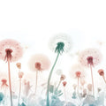 Dandelion Meadow Mural Wallpaper — Whimsical Watercolor Floral Mural Wallpaper - room preview 02