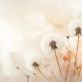 Ethereal Dandelion Mural Wallpaper — Soft Peach and Cream Mural Wallpaper - room preview 02