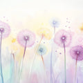 Floating Dandelion Floral Mural Wallpaper — Soft Watercolor Art Mural Wallpaper - room preview 02