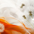 Abstract Dandelion Wave Mural Wallpaper — Modern Orange and White Mural Wallpaper - room preview 02