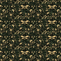 Bee and Meadow Floral Mural Wallpaper — Moody Botanical Print Mural Wallpaper - room preview 02