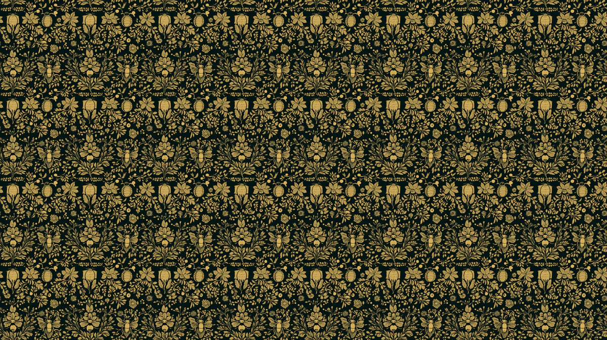 Gilded Apiary Mural Wallpaper — Dark Botanical Garden Aesthetic Mural Wallpaper - room preview 02