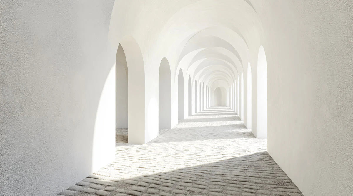 Minimalist Archway Hallway Mural Wallpaper — Light and Airy Mural Wallpaper - room preview 02